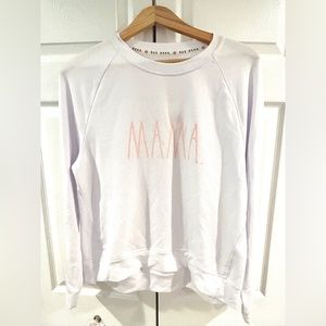 NEW Rae Dunn MAMA Crewneck White Sweatshirt Small Mom Mother Pullover